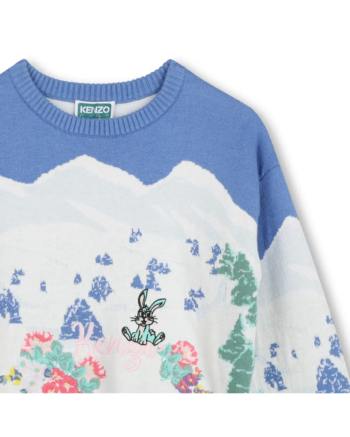 Детский джемпер для девочек из смесового трикотажа Kenzo Kids, Amarillo — фото 2
