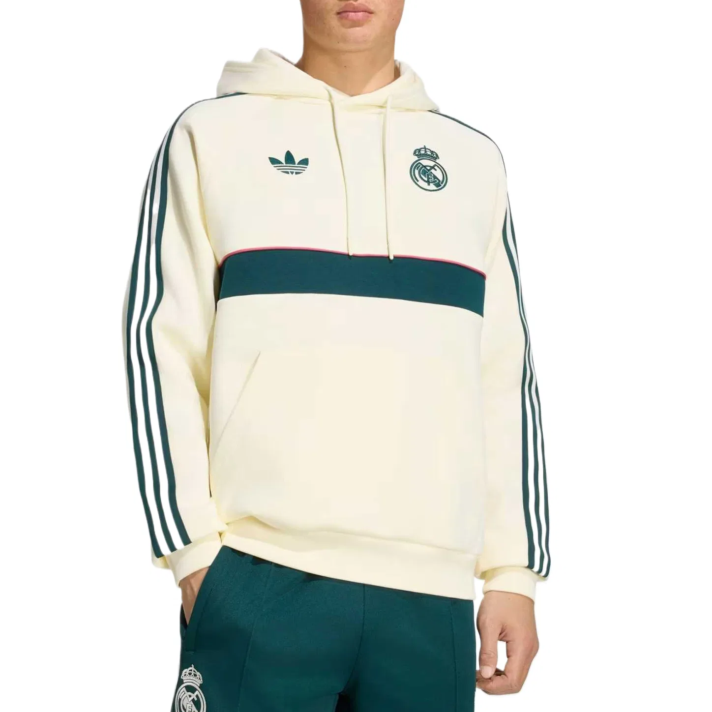 Мужская толстовка с капюшоном Adidas Originals, Ivory White — фото 3