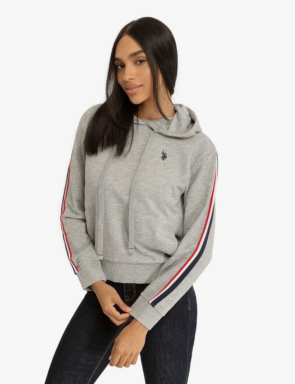 

Худи U.S. Polo Assn. Classic Signature Stripe, серый