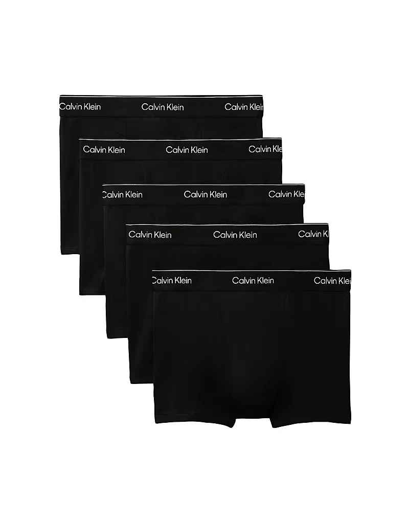 Трусы расслабленные хлопковые стретч Icon 5 шт Calvin Klein, черный