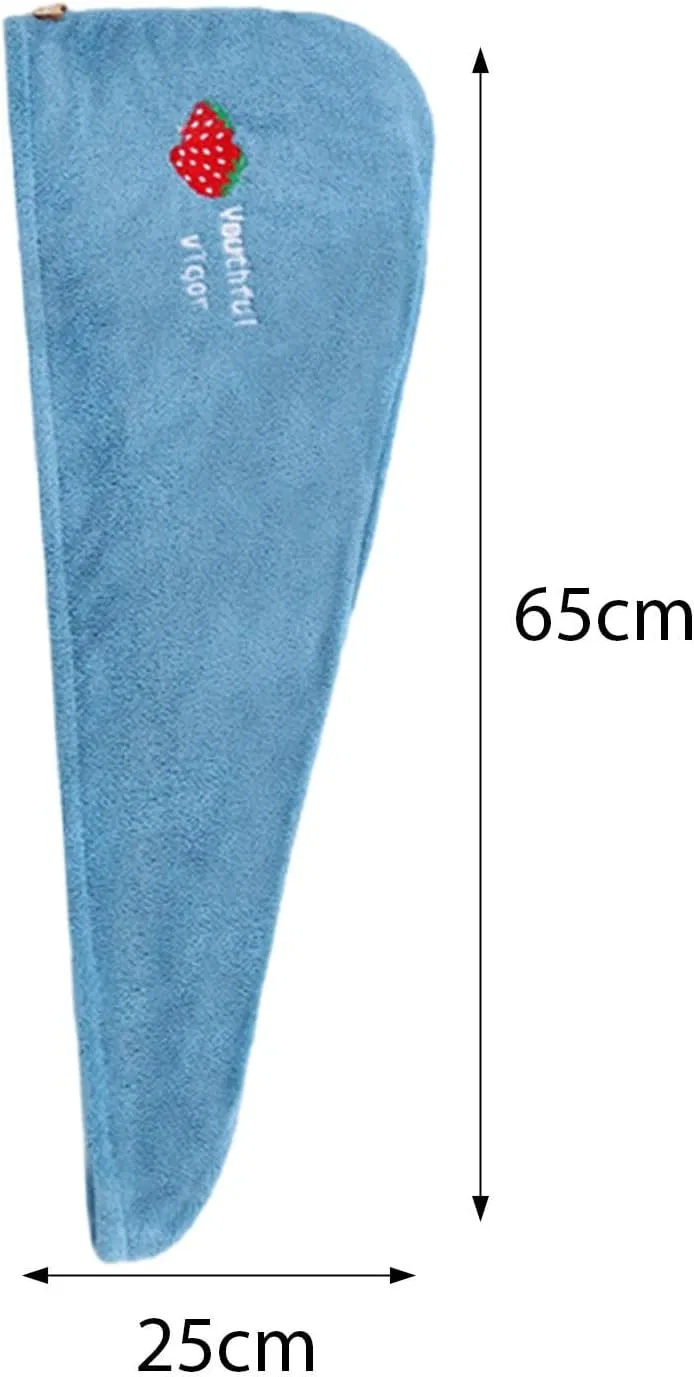 Шапочка для душа из флиса, Qianly, 65x25 см, Hellblau — фото 3