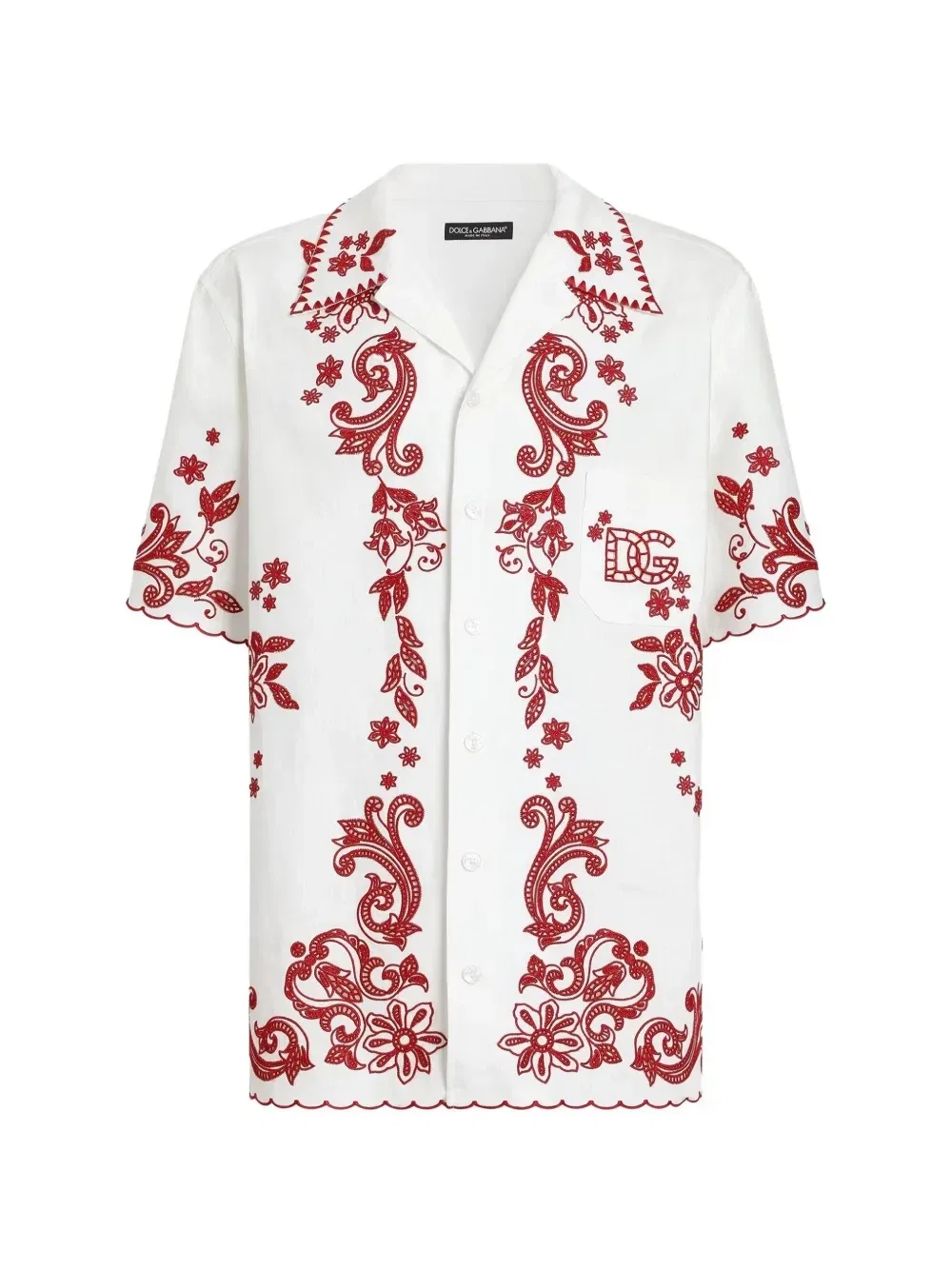 Льняная рубашка Hawaii Dolce & Gabbana, белый