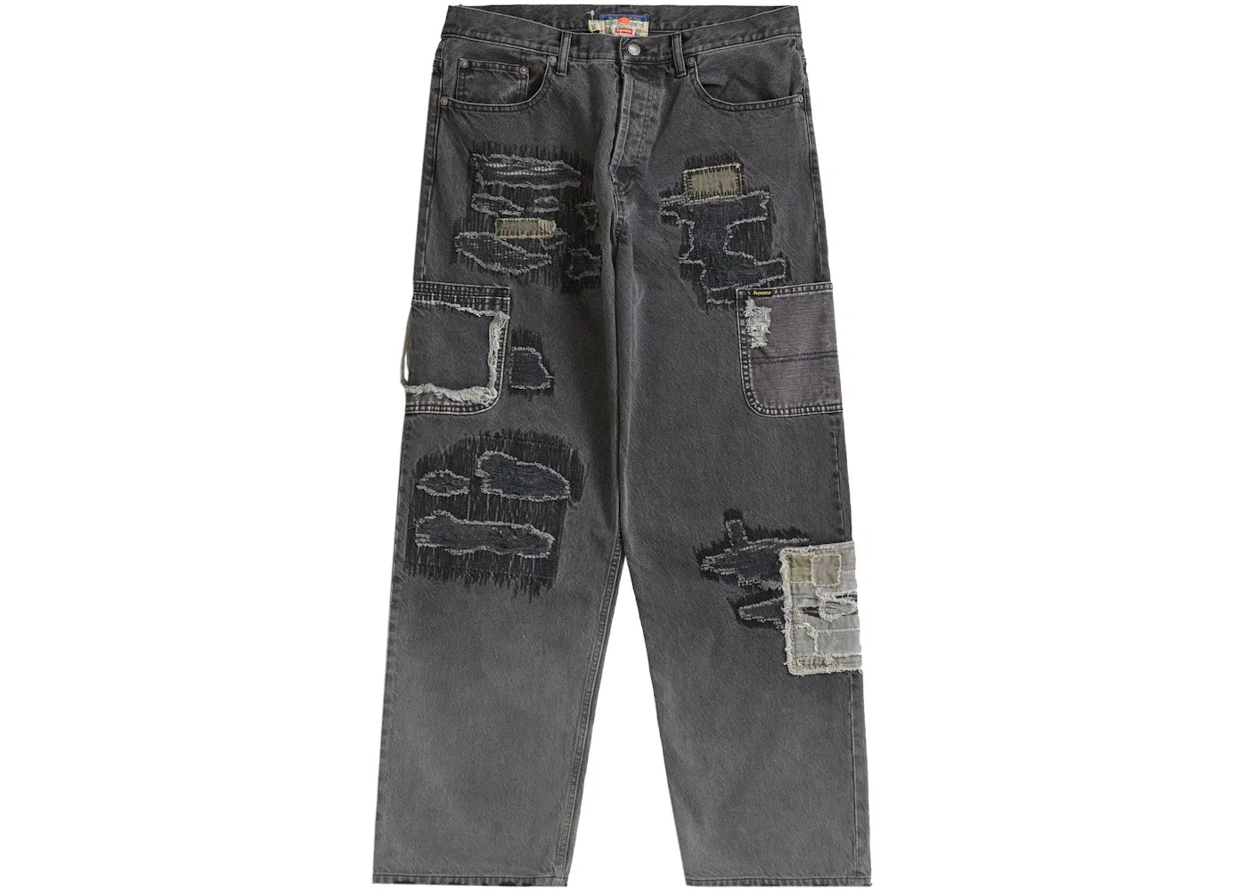 Мужские джинсы свободного кроя Supreme Mended Loose Fit Jean, Washed Black