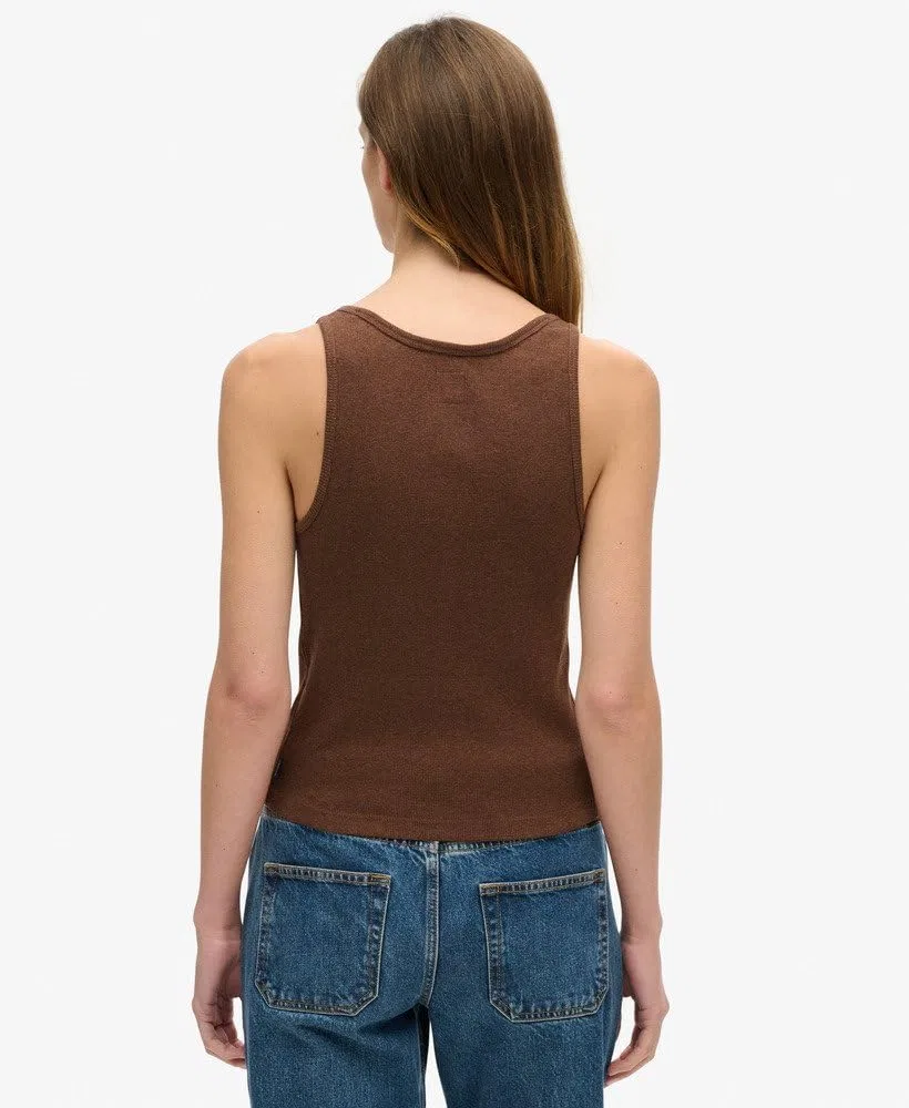 Женский топ без рукавов Athletic Essentials Superdry, Dark Chocolate Melange — фото 4