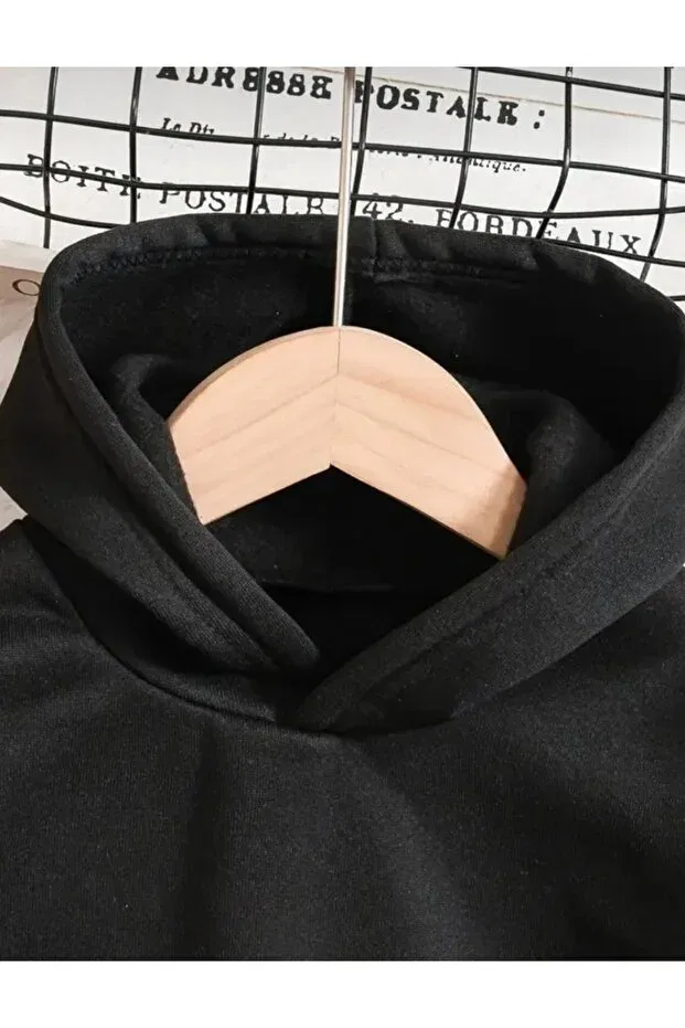 Детский спортивный костюм для девочек с принтом Butterfly Topçu, Black — фото 3