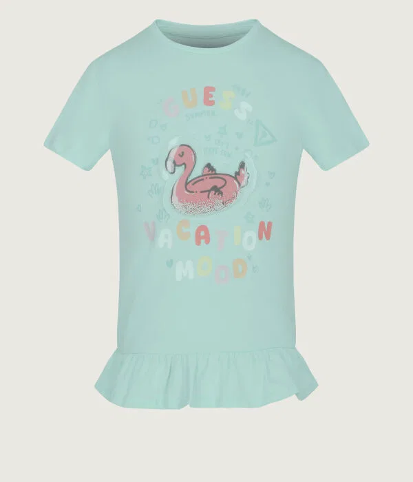 Детская футболка для девочек хлопковая Regular Fit T-Shirt Guess, Menta