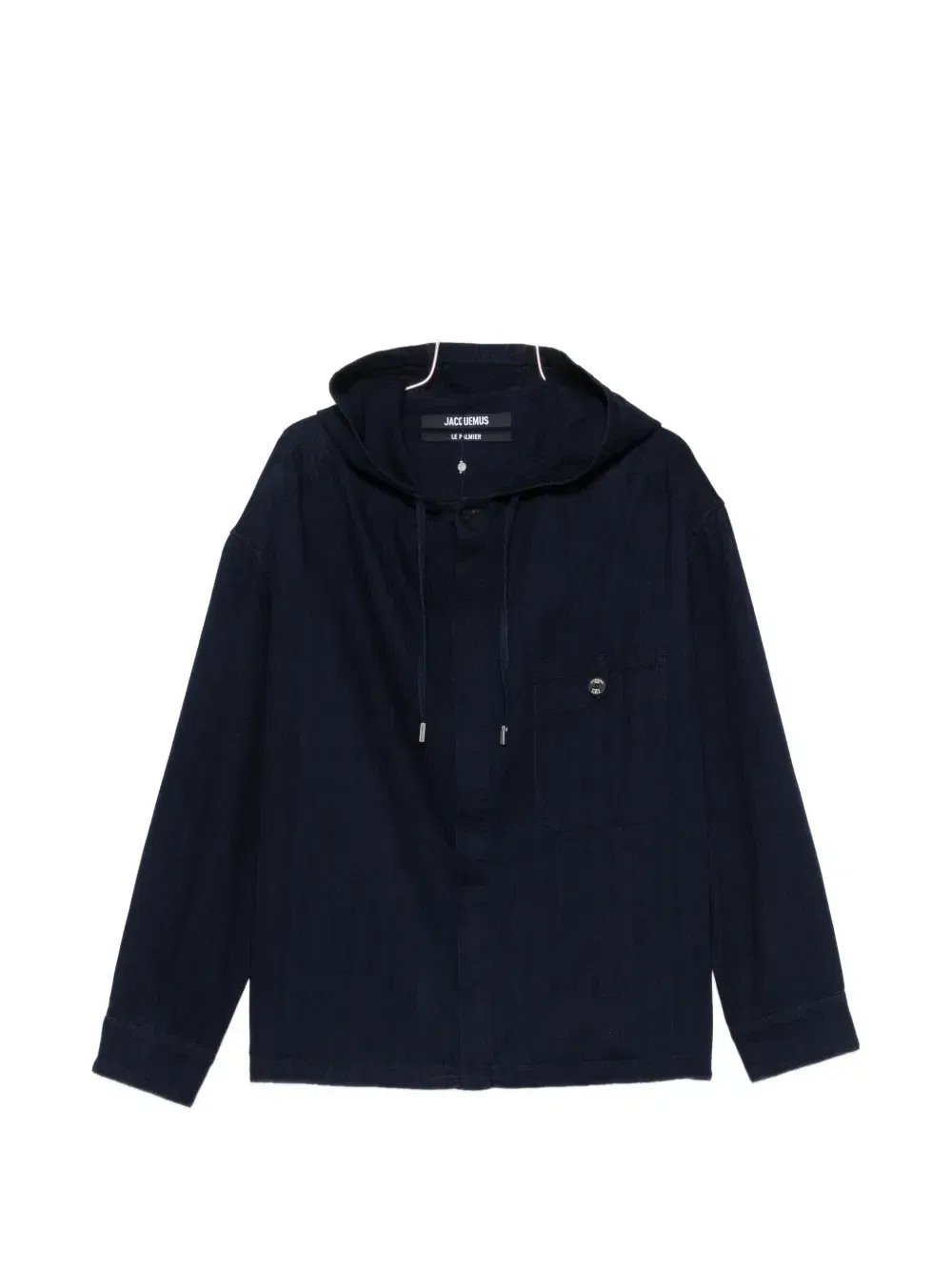 Рубашка с капюшоном и нагрудным карманом JACQUEMUS, синий