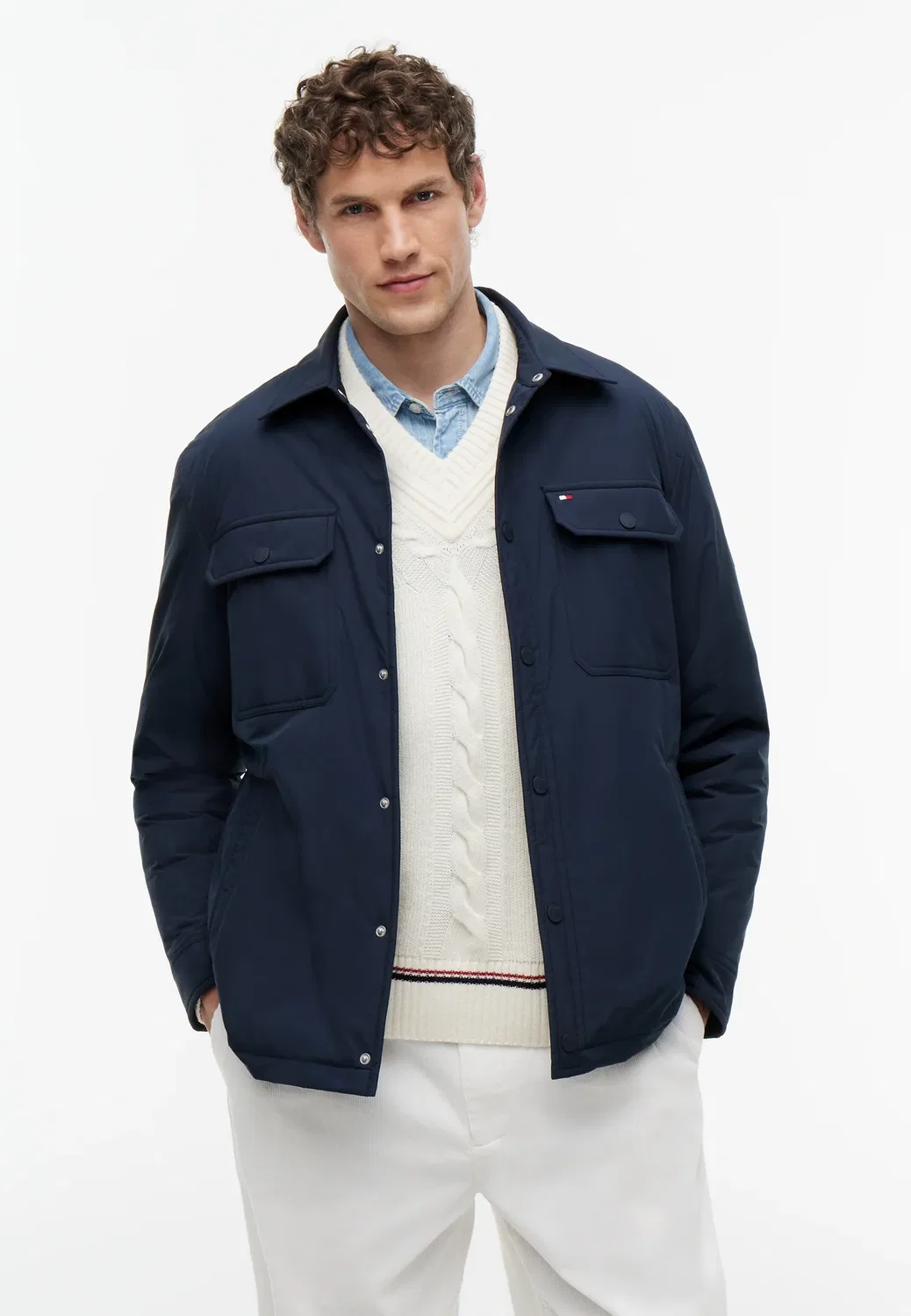 Складная легкая рубашка-куртка - летняя куртка Tommy Hilfiger, Navy Blue