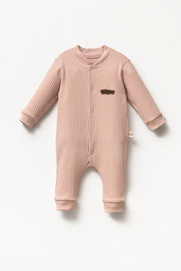 Детское боди-комбинезон с длинным рукавом в полоску Mahfel, Rose Dry
