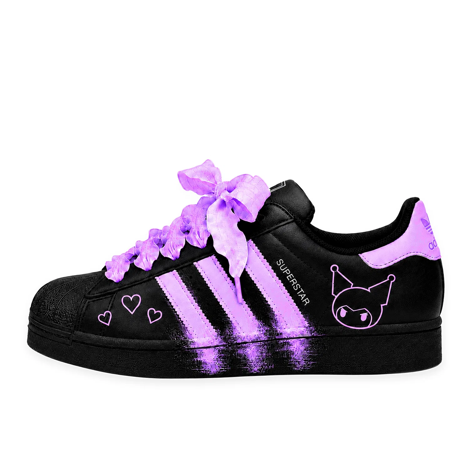 Детские кеды для скейтбординга Superstar 2, Adidas Originals, Black Purple — фото 3