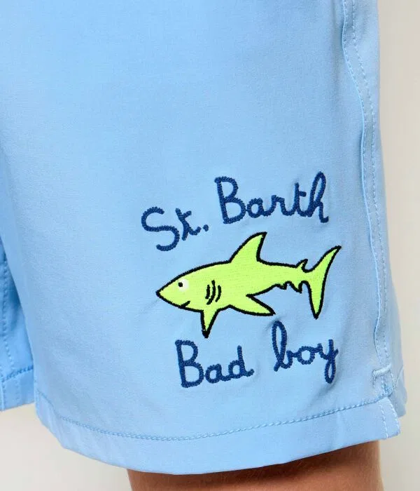 Детские плавки для мальчиков с принтом Shark Bad Boy St.Barth, Azzurro — фото 4