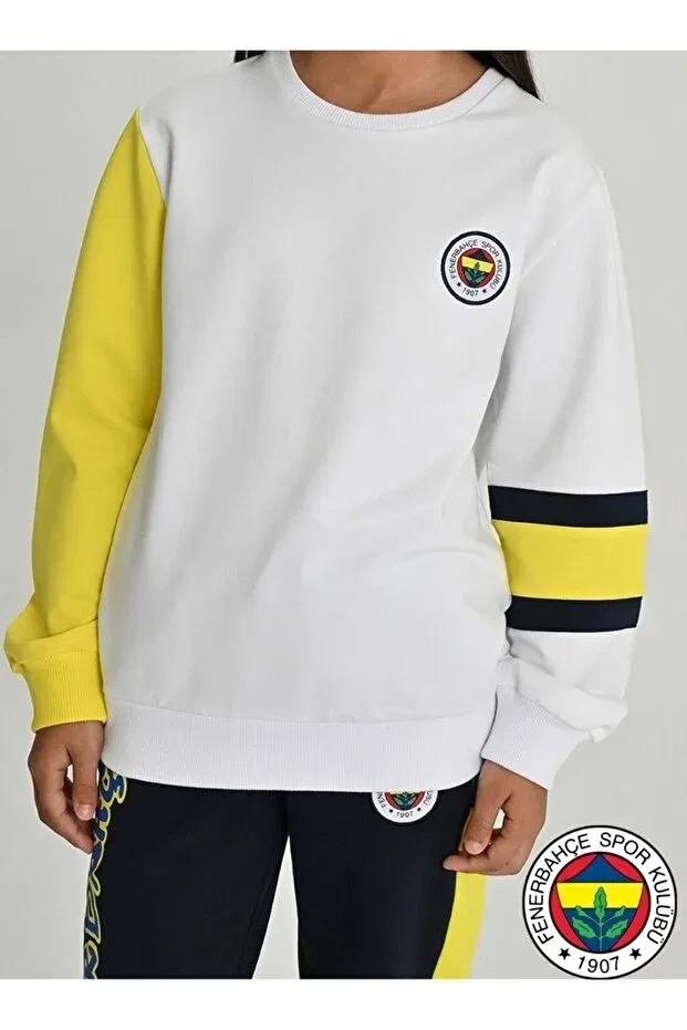 Детские свитшот для девочек с длинным рукавом Fenerbahçe, White