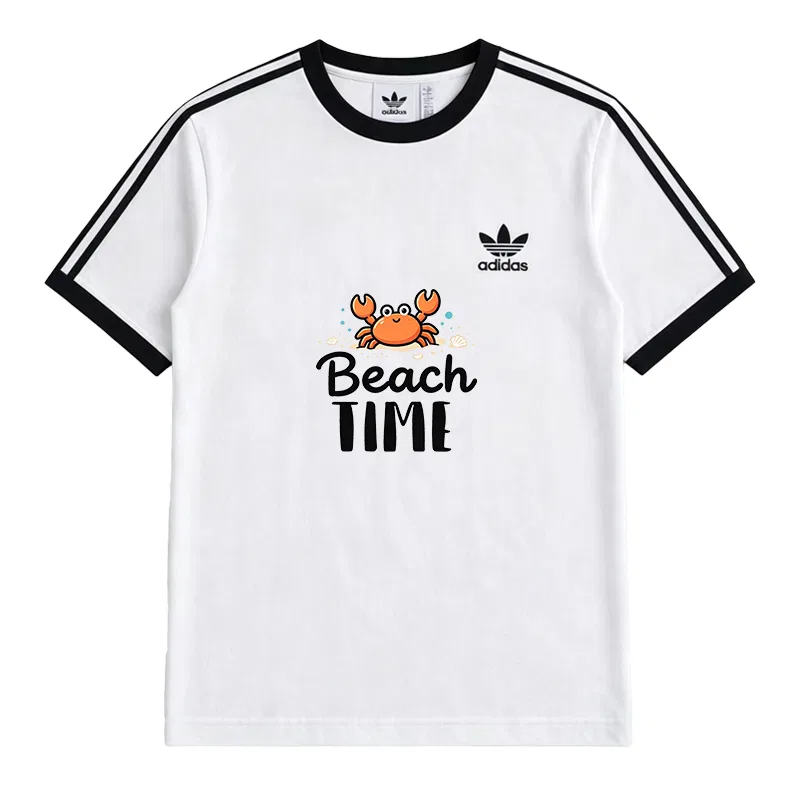 Футболка с тремя полосками, белая, Adidas Originals, White