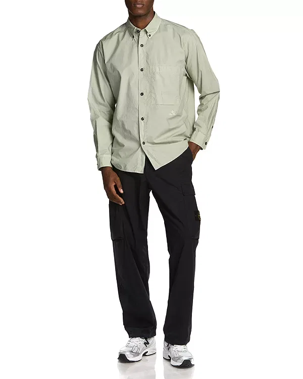 Мужская рубашка свободного кроя Camicia Relaxed Fit Shirt Stone Island, Sage — фото 2