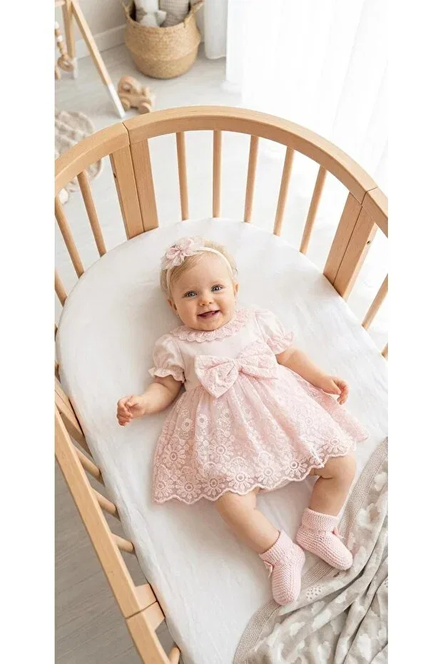 Детское платье для девочек с вышивкой Miniday Baby, Pink