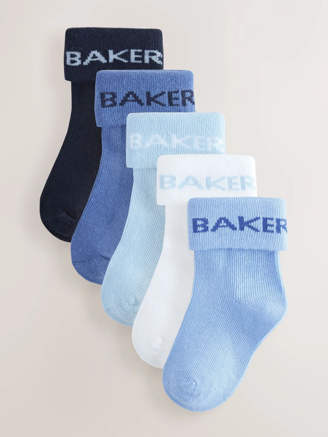 Носки с отворотом, 5 пар Baker by Ted Baker, синий