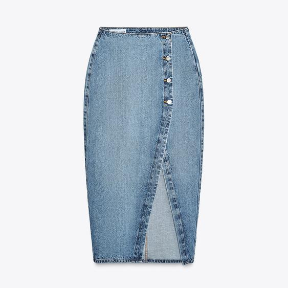 

Джинсовая юбка ZARA z1975, средне-синий
