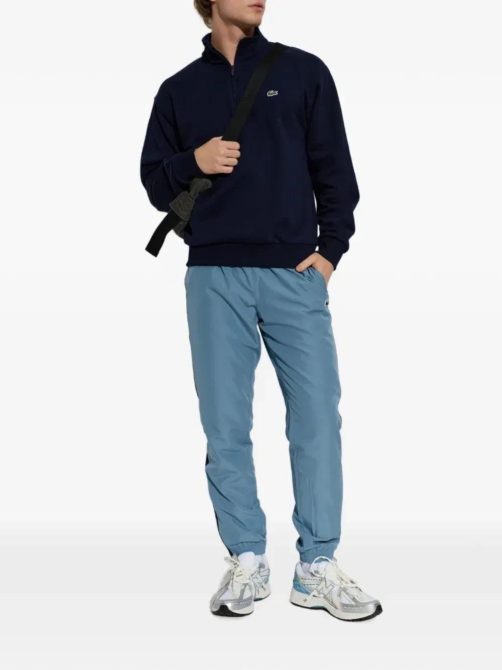 Поло Lacoste X Novak Djokovic для выступлений на корте, черный — фото 2