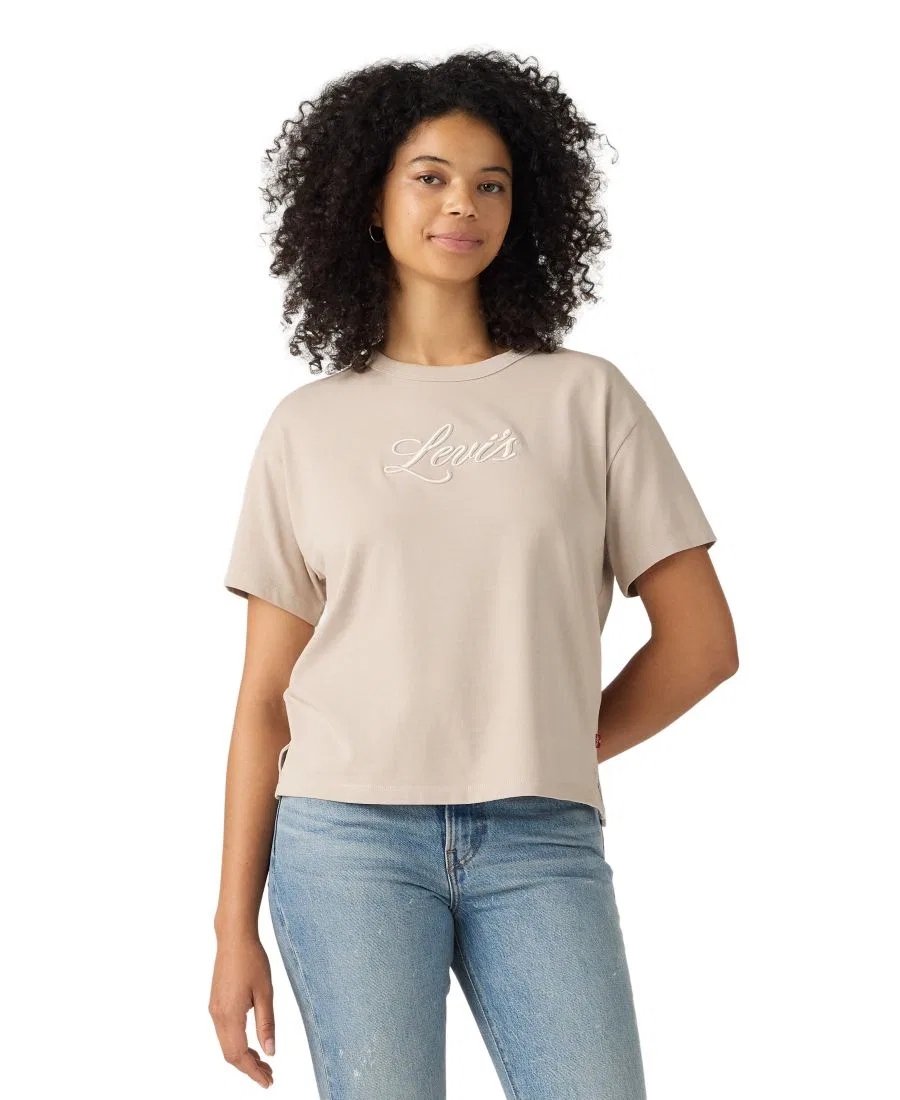 Футболка свободного кроя Vintage Relaxed-Fit T-Shirt Levi's, Corded Script Logo Chateau Gray — фото 2