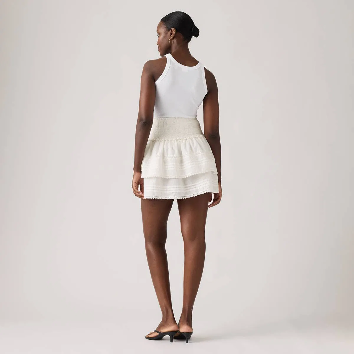 Мини-Юбка Ракель с присборенной юбкой Levi's, Cloud Dancer - White — фото 3