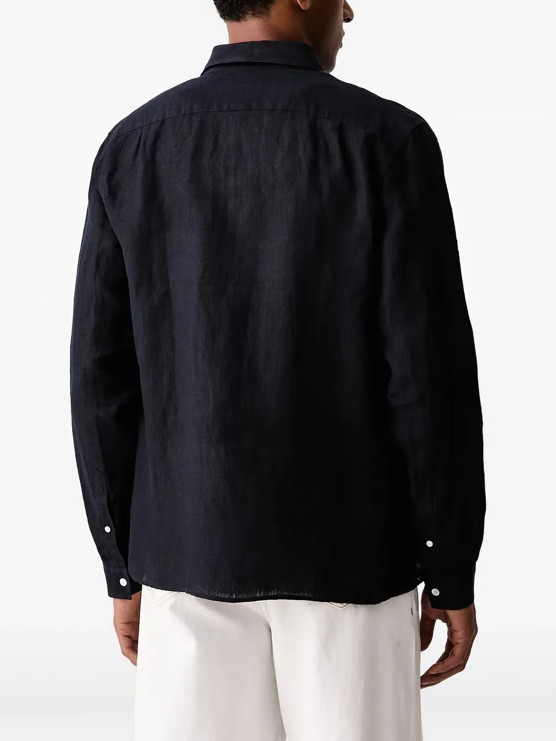 Рубашка льняная синего цвета Lacoste, синий — фото 4