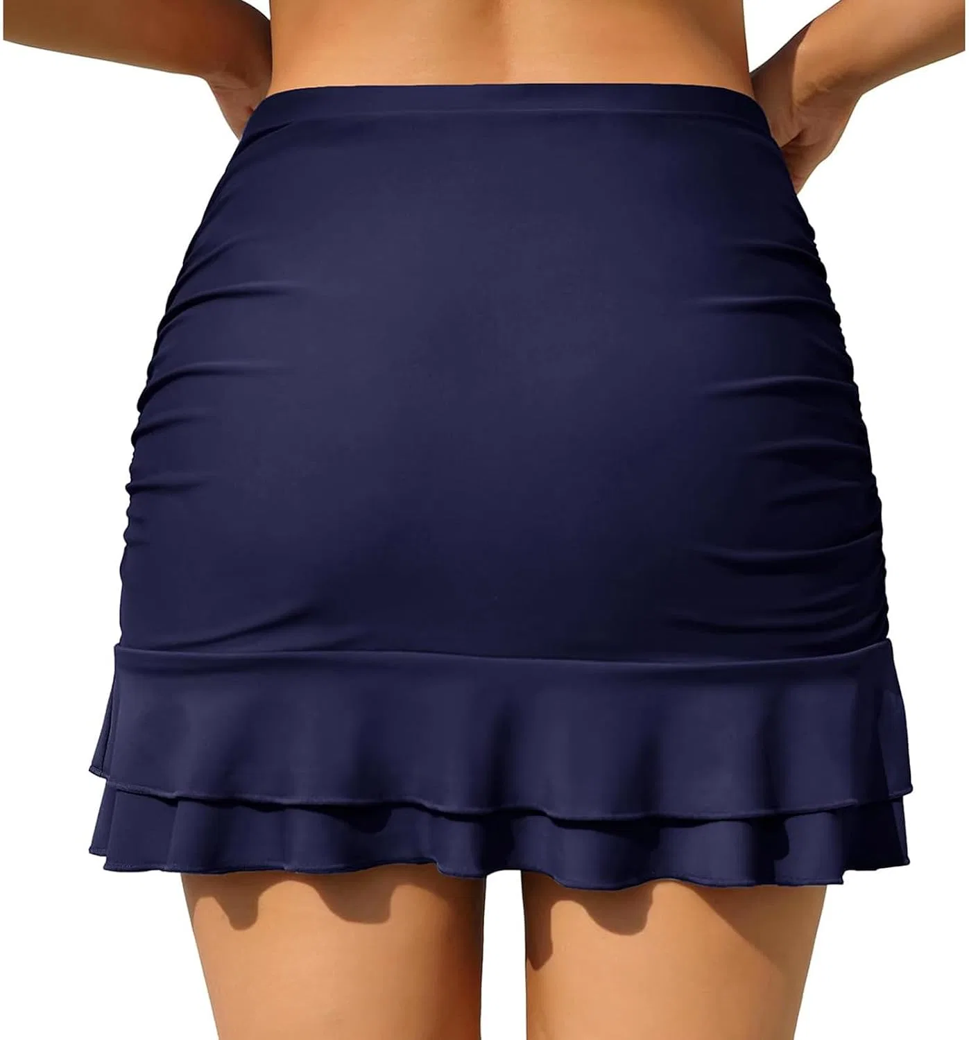 Женская мини-юбка для плавания с рюшами, Double Ruffle, Navy — фото 4