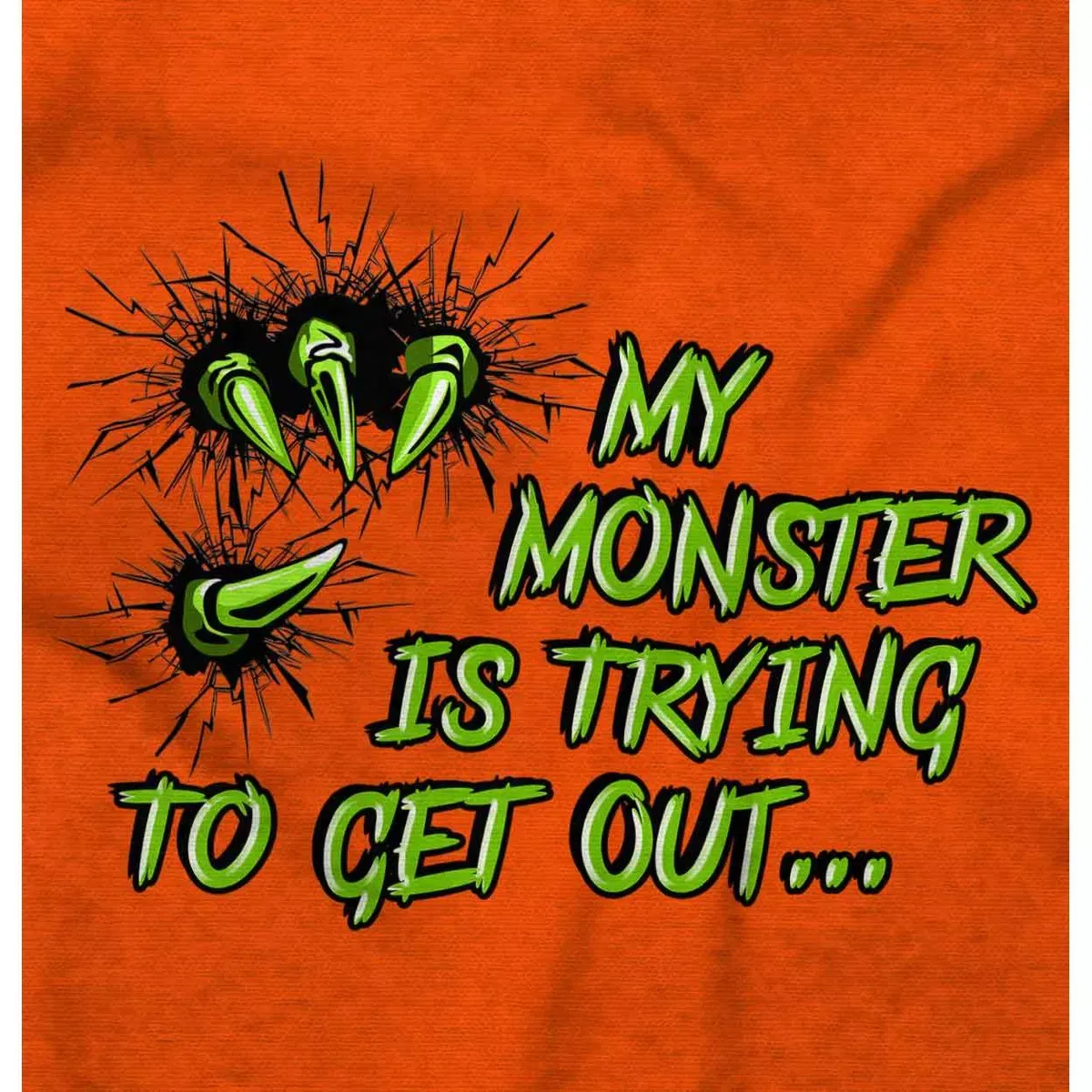 Детское боди с коротким рукавом My Monster Is Trying To Get Out Brisco Brands, Orange — фото 2