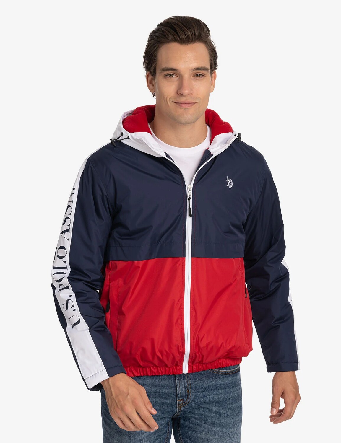 

Куртка U.S. Polo Assn. Uspa Fleece Lined Color Block, темно-синий/красный