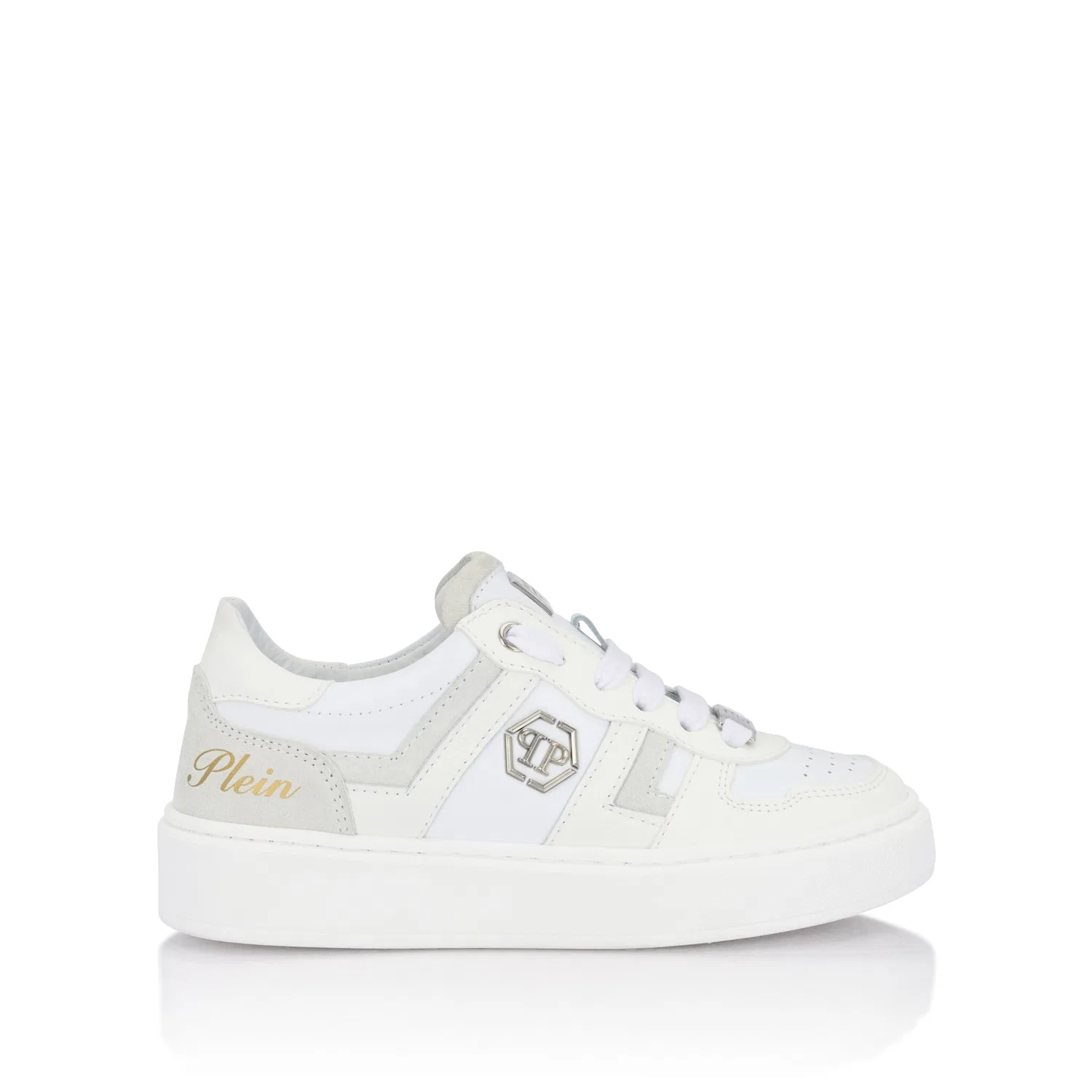 Детские кроссовки на шнуровке Philipp Plein, White