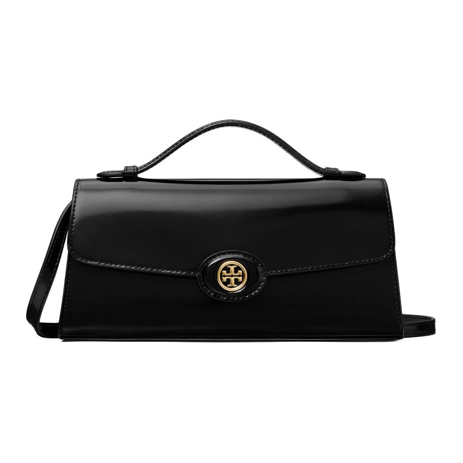 

Tory Burch Кошелек на цепочке Robinson Spazzolato с верхней ручкой, черный