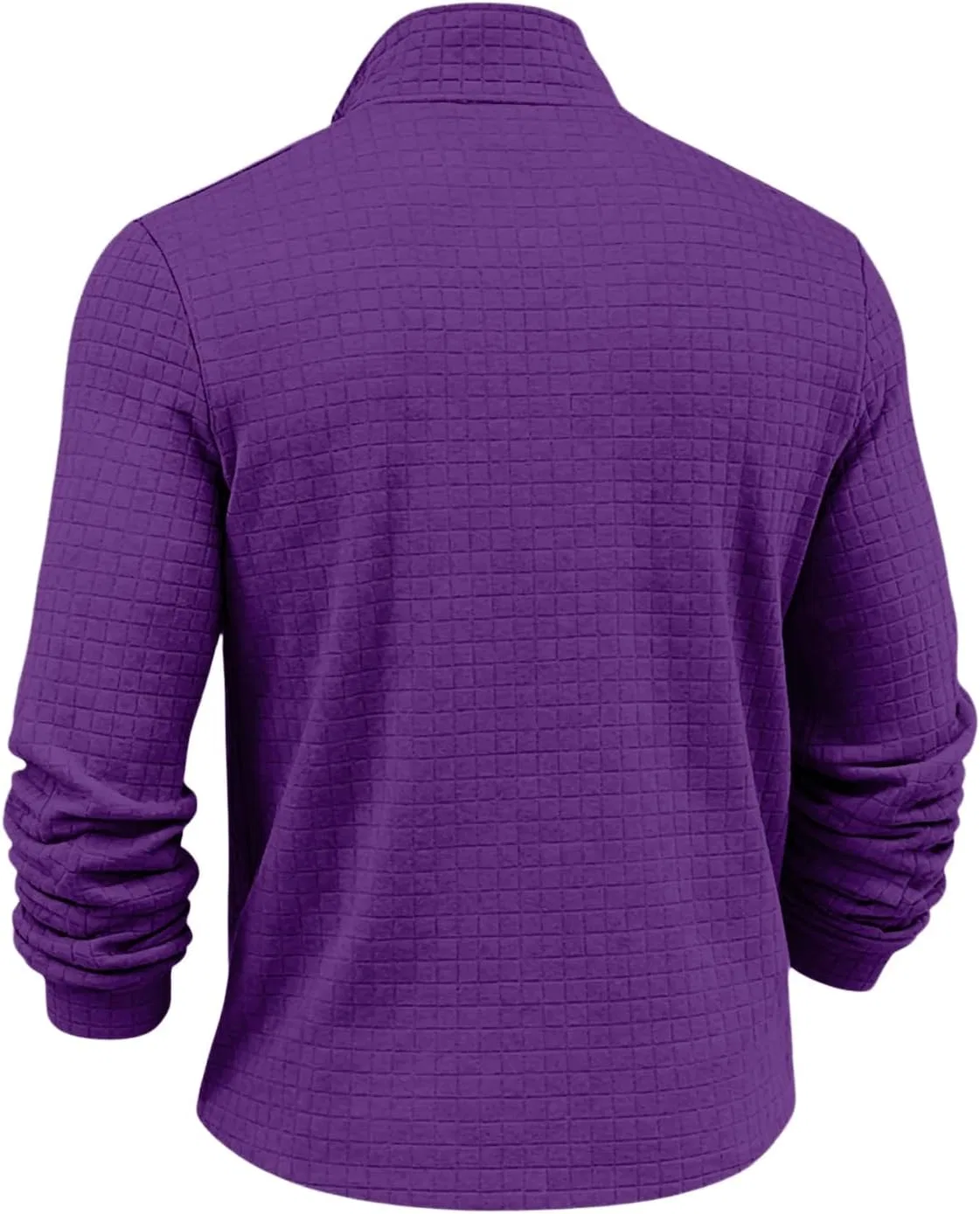 Мужская футболка с длинным рукавом и четверть-застежкой Generic, Purple — фото 3
