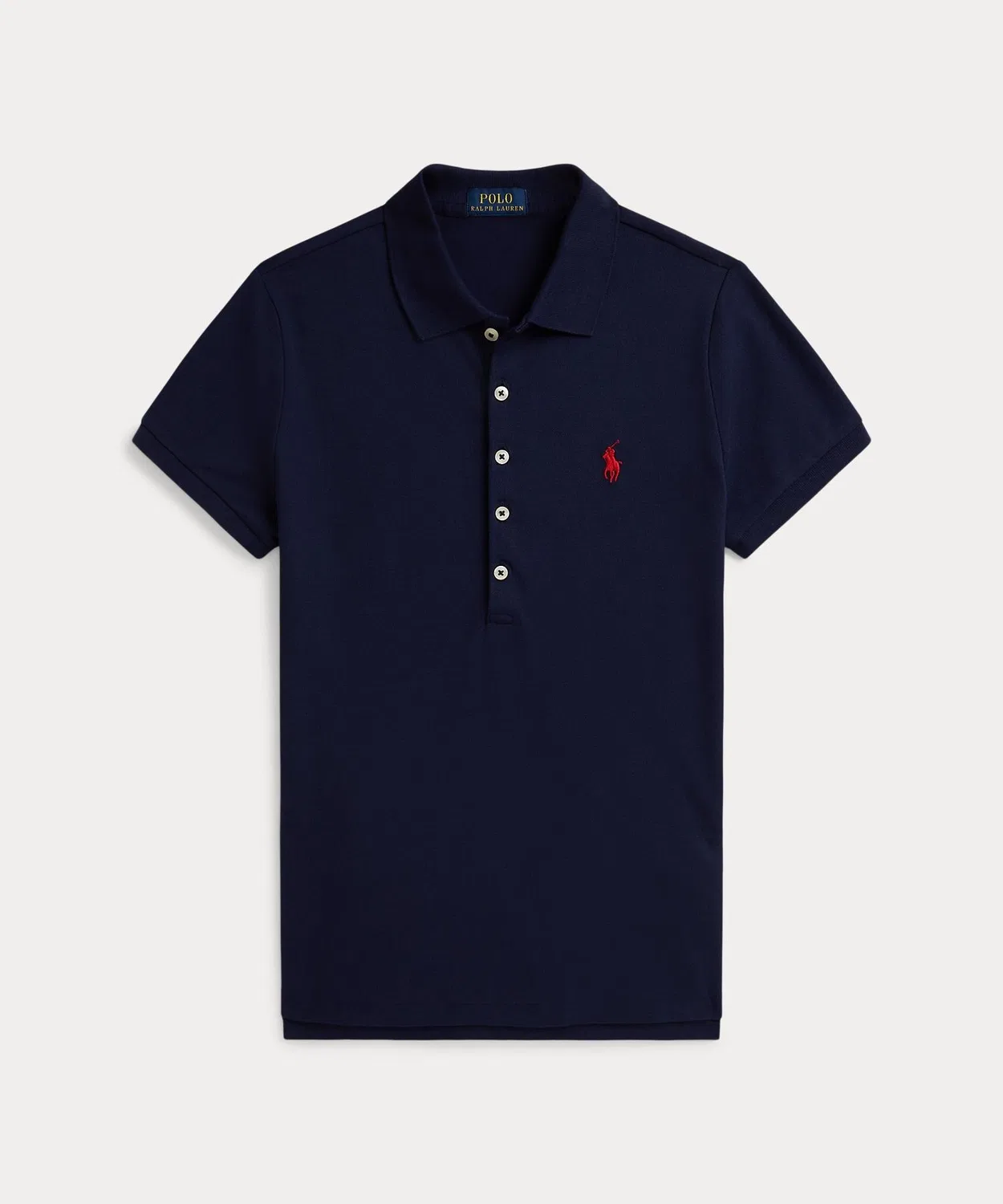 Женский поло с коротким рукавом Slim Fit Stretch Polo POLO RALPH LAUREN, Navy — фото 3