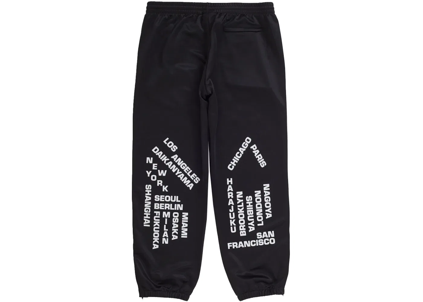 Мужские спортивные штаны с принтом Supreme Worldwide Tricot Pant, Black — фото 2