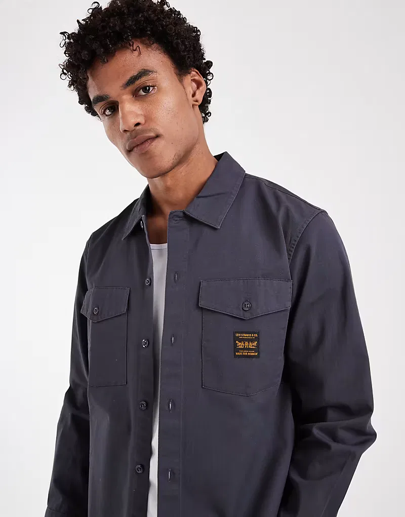 Рубашка Levi's Workwear с карманом, угольно-серый