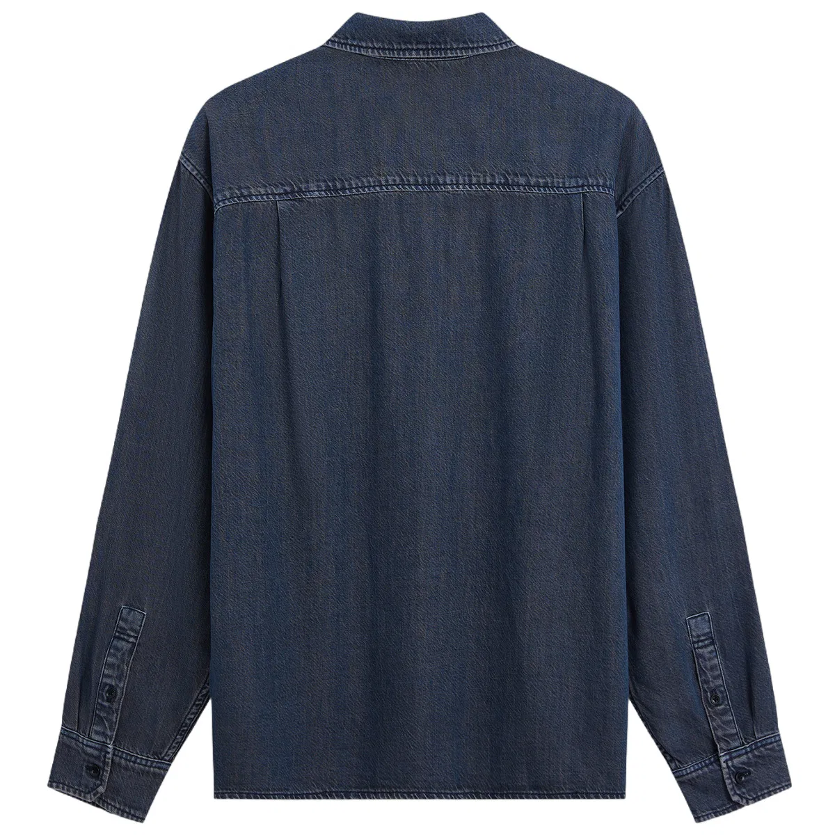 Мужская рубашка с эффектом потертости Dark Color Washed GAP — фото 3