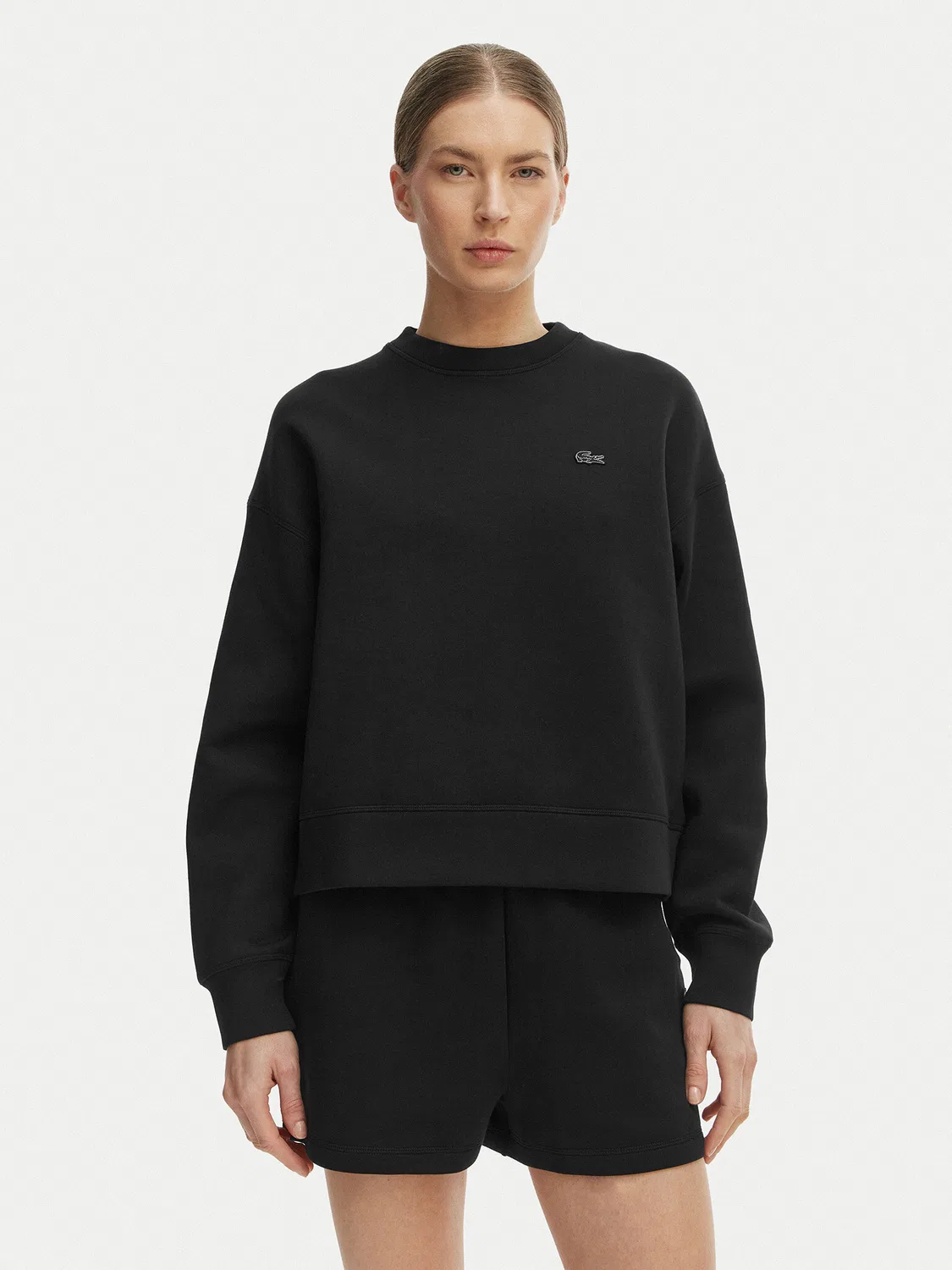Женский свитшот оверсайз Lacoste, черный