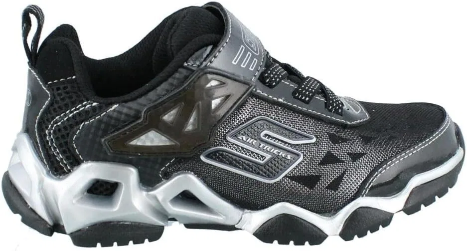 Детские кроссовки для мальчиков с принтом Airtrax Skechers, Black/Silver — фото 2