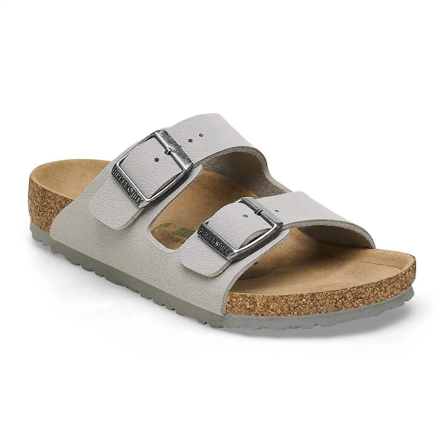 Детские сандалии веганские с двумя пряжками Arizona Kid Vegan Birkenstock, Stone Coin