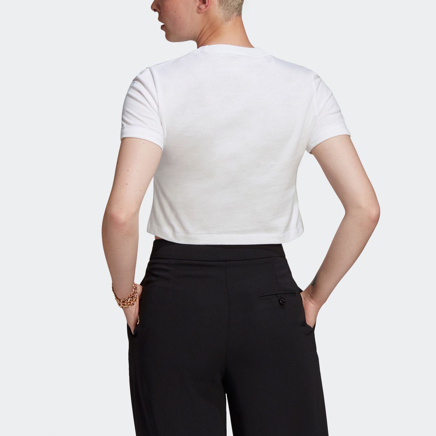 Футболка Adidas Originals Adicolor Classics Roll-Up Sleeve, белый — фото 4