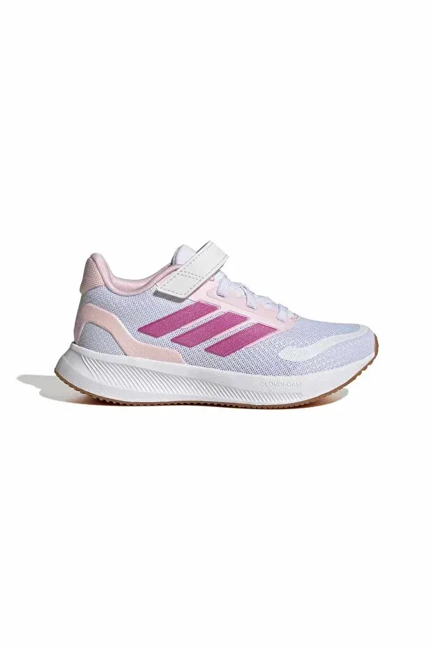Детские кроссовки для девочек с принтом Runfalcon 5 el c Adidas, Cloud White / Clear Pink / Gum