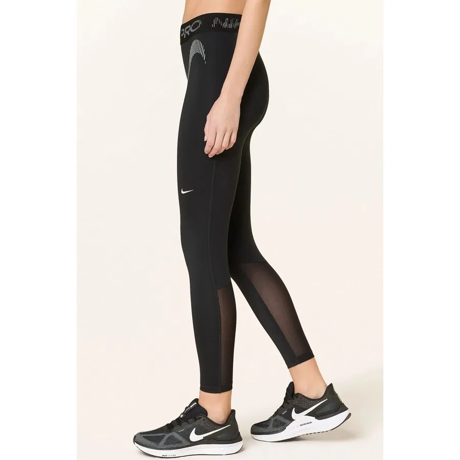 Леггинсы спортивные с сетчатыми вставками Nike Pro Dri-FIT MR 7/8 Tight, Черный — фото 3