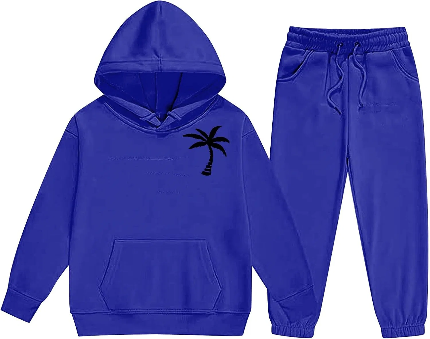 Женский спортивный комплект с худи и джоггерами, Oversized, Blue-B