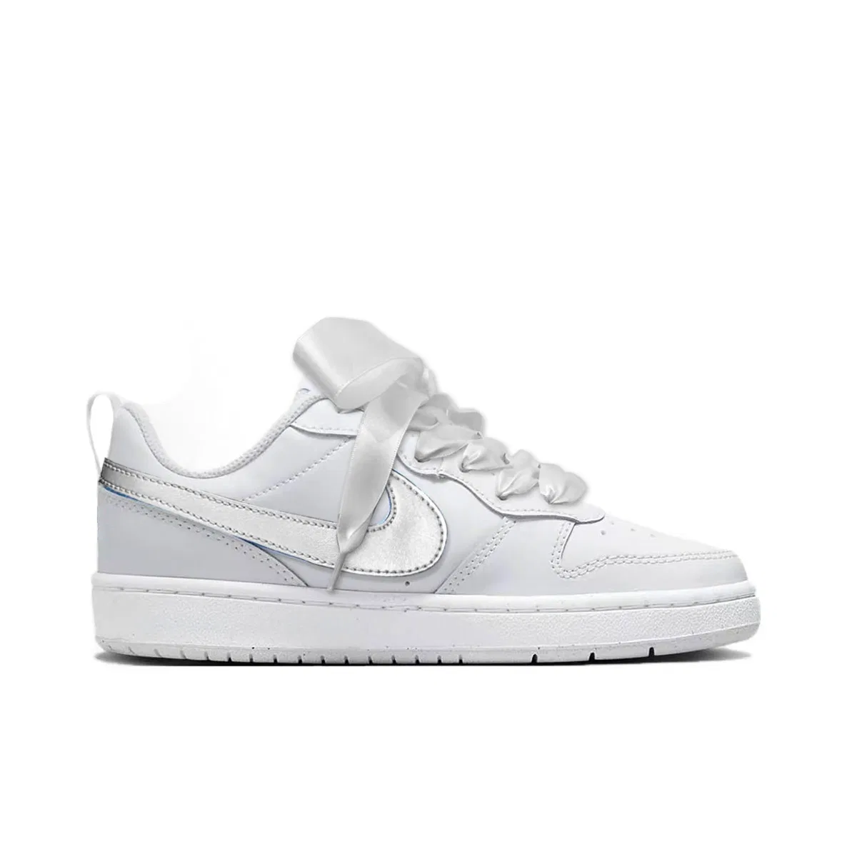 Детские кеды для скейтбординга с принтом Court Borough Kids, Nike, White/Silver — фото 3