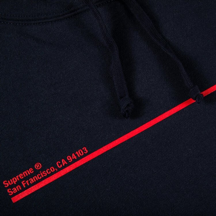 Толстовка Supreme Shop Hooded Sweatshirt - San Francisco 'Navy', синий — фото 3