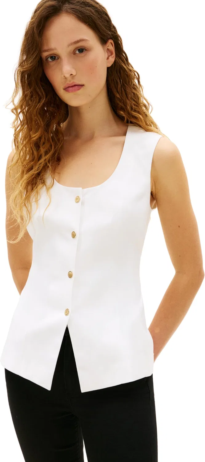 Женский жилет из льняной смеси Tommy Hilfiger, White (Th Optic White)