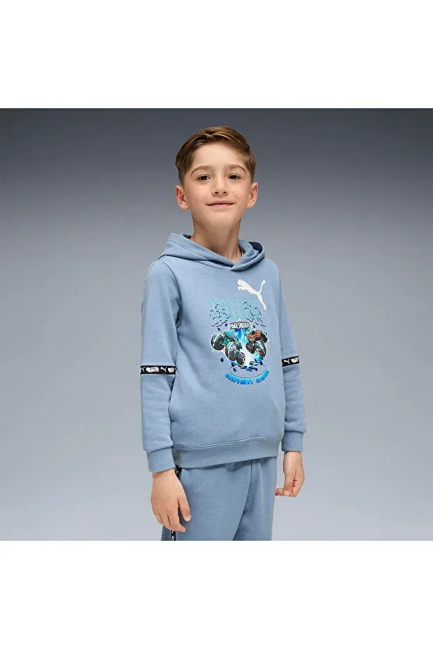 Детское худи для девочек с капюшоном X hot wheels hoodie Puma, Cool Blue
