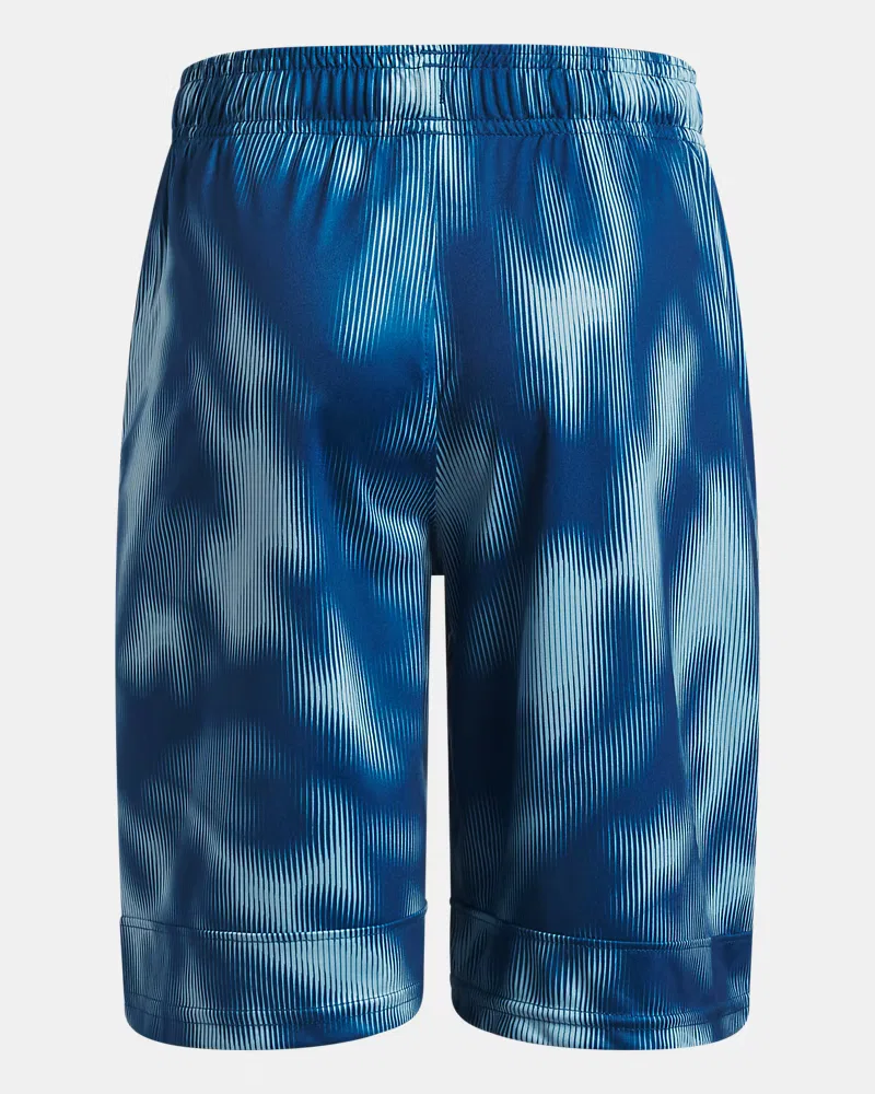 Шорты для мальчиков с внутренним швом 23 см, быстросохнущие, UA Velocity Printed UnderArmour, Varsity Blue/White — фото 2
