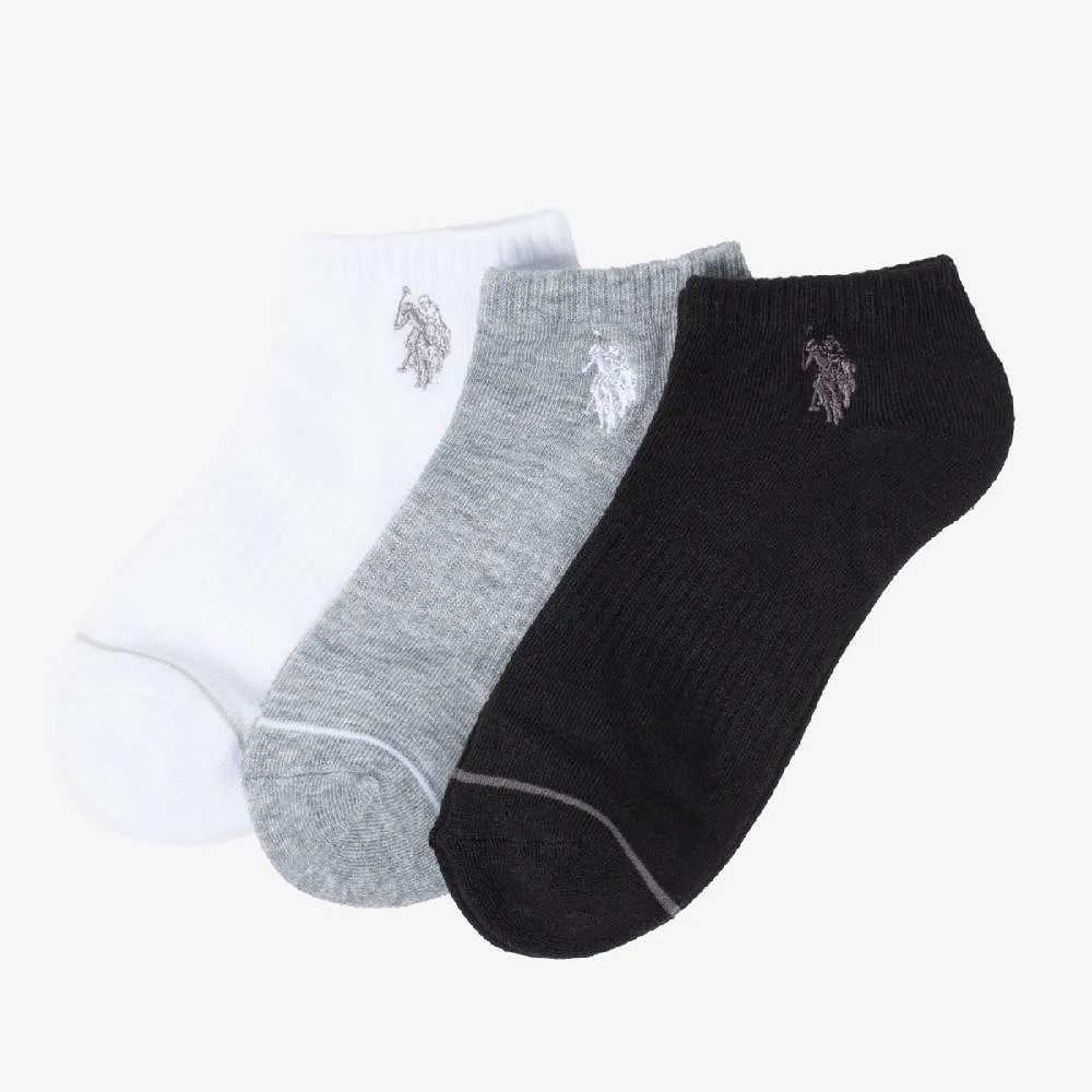 Женские носки U.S. Polo Assn. Core Assorted Ankle, 10 пар, черный/белый/серый