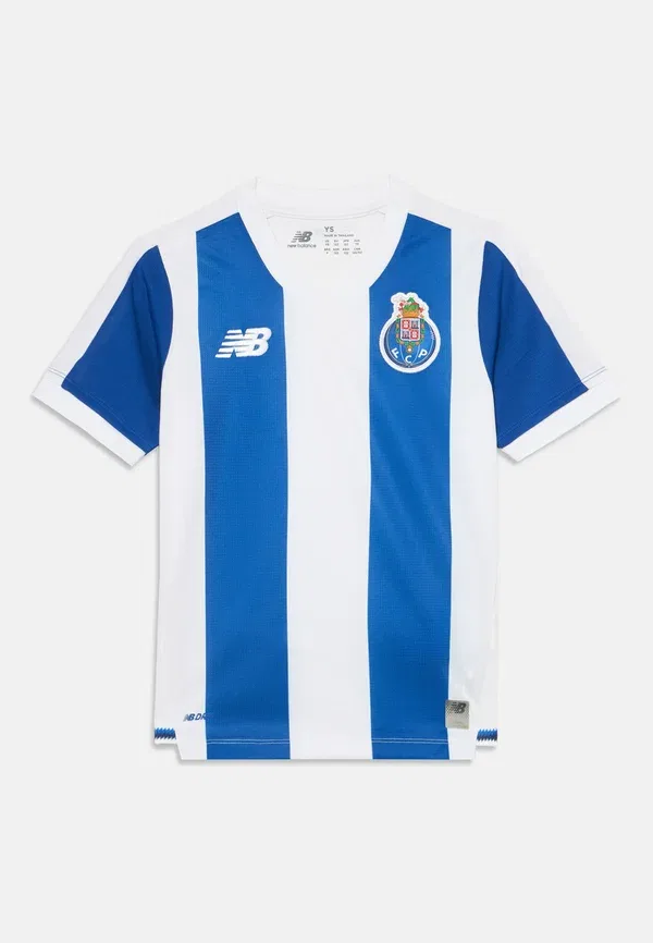 Футболка с V-образным вырезом Fc porto home youth unisex New Balance, синий/белый