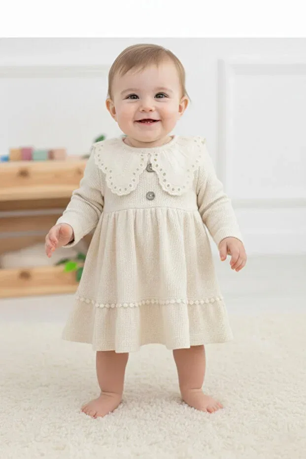 Детское платье для девочек с длинным рукавом Vegamod, Nude Color